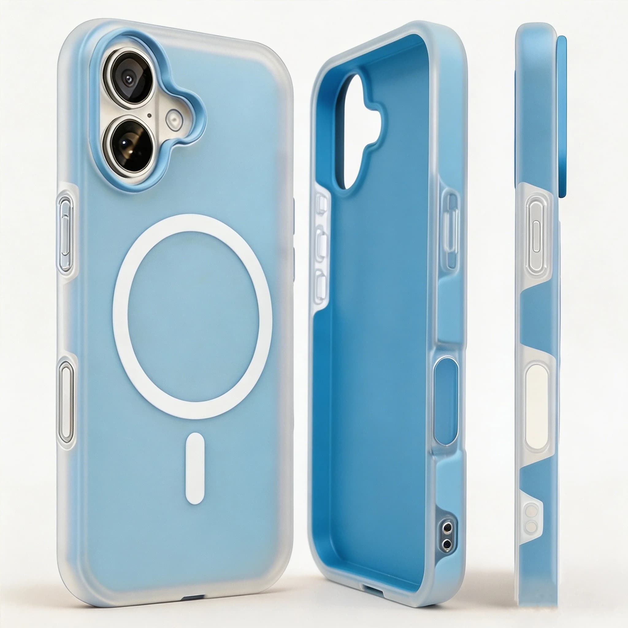 Magnetic case For IPhone12 compatible with MagSafe, integrated silicone camera control cover, shockproof and drop-resistant case