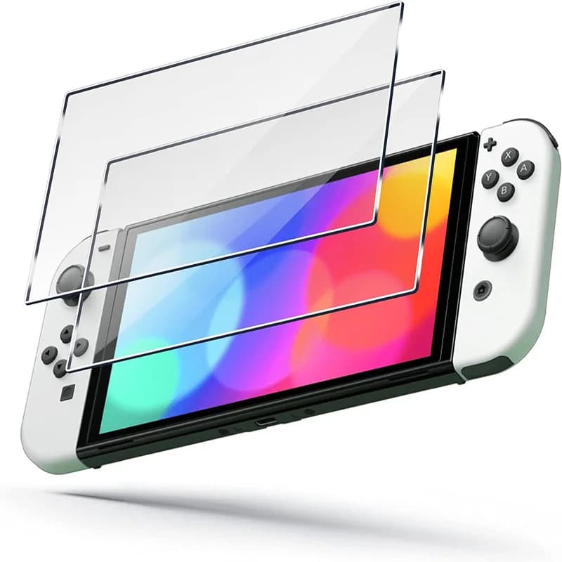 Pellicola Protettiva per Switch OLED in Vetro Temperato 9H, Anti-graffio, HD Trasparente, Vetro Protettivo Rigido