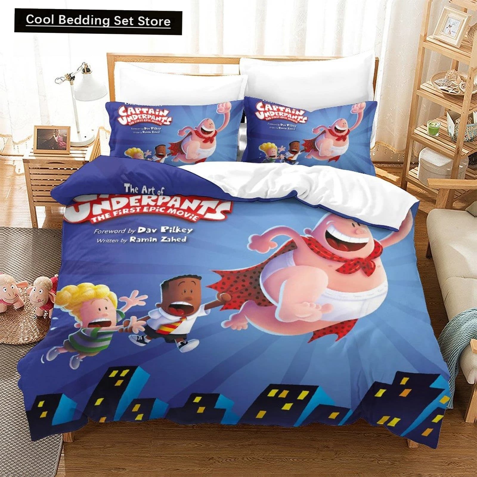 Moda Cartoon Kawaii Capitano Mutande Set di biancheria da letto Singolo Doppio Completo Queen King Size Set di copripiumino per camera da letto per bambini adulti