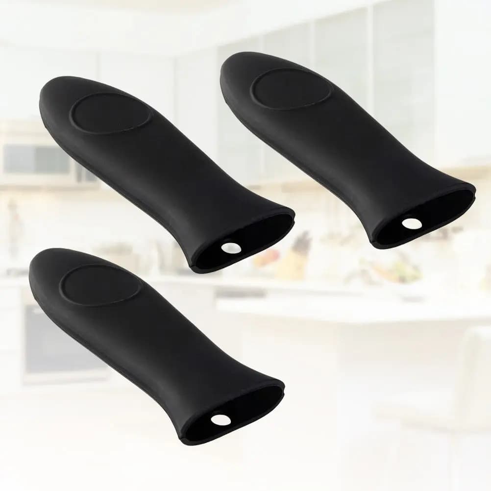 3Pcs Thickened Silicone Pot Handle Cover Anti-Slip Heat Resistant Fry Pan Sleeve Grip Handle Protector for Stovetop Cooking