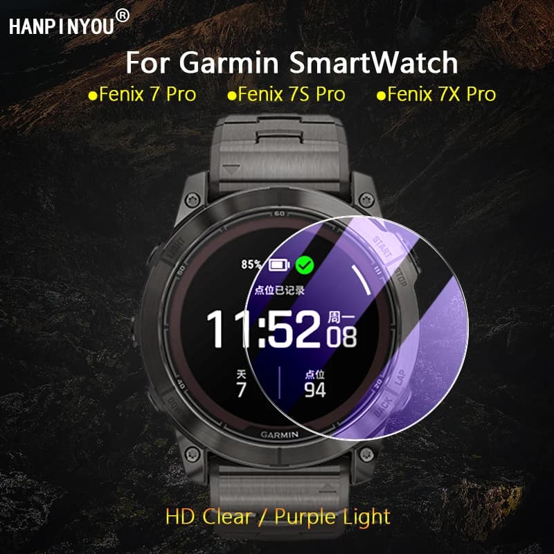 3 pz per Garmin Fenix 7 7S 7X / Pro Smartwatch Ultra sottile trasparente/Anti viola luce 2.5D 9H pellicola proteggi schermo in vetro temperato