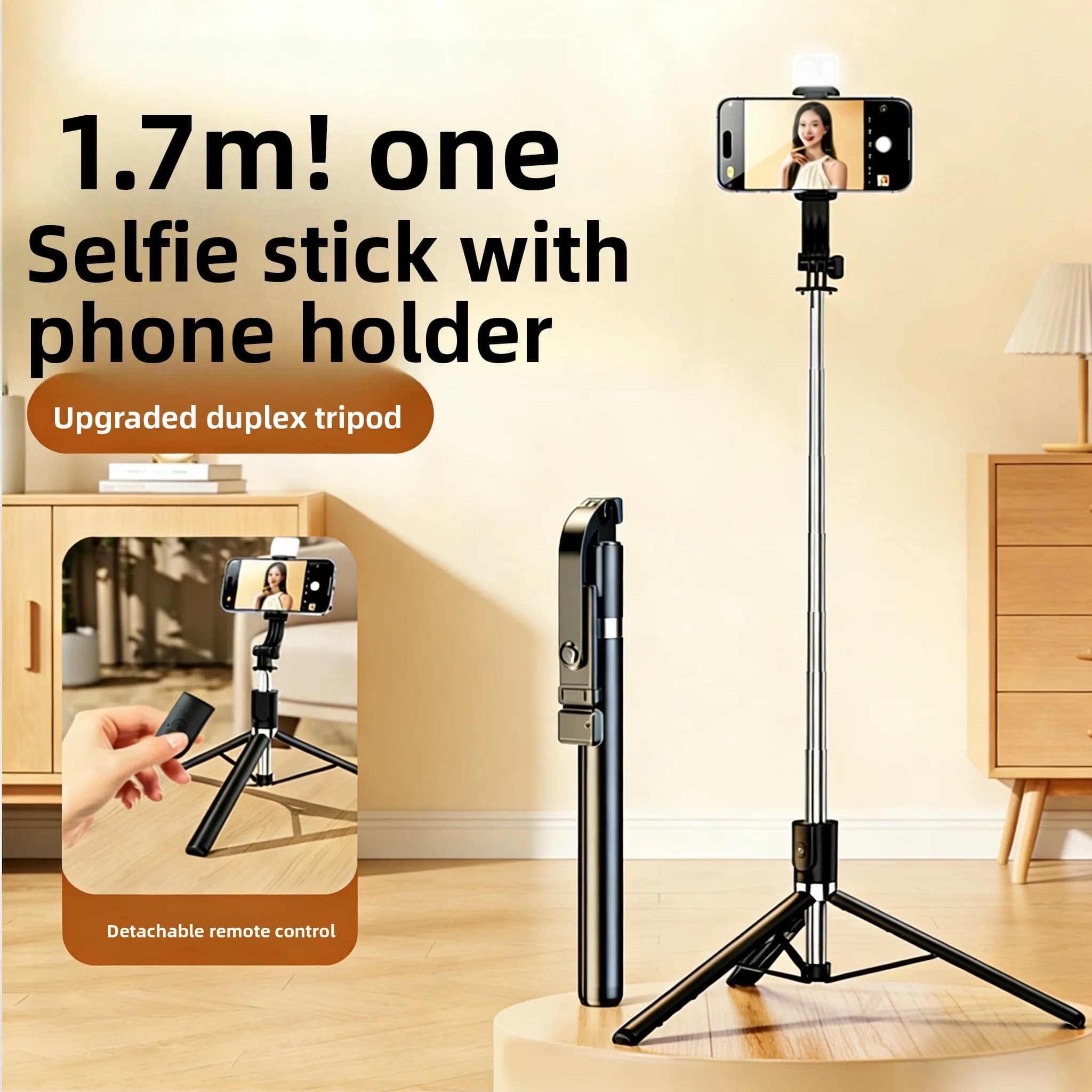 Treppiede per cellulare, selfie stick leggero in lega di alluminio con gambe flessibili a 360° ° Testa Girevole per Fotografia e Video R