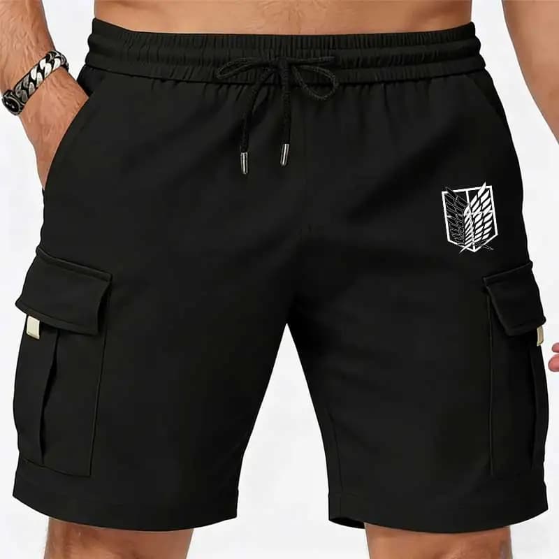 Nuovi Pantaloncini da Uomo Estivi Stampati Casual da Jogging Cargo, Larghi con Multi-tasche, Vita Elastica, per Lavoro ed Escursionismo
