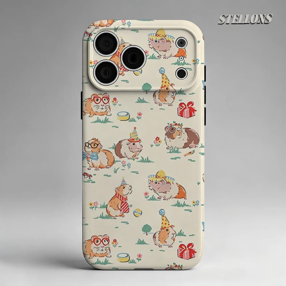 Cute Guinea Pig Party Phone Case For Magnetic Phone Case for IPhone 17 16 15 14 13 Pro Max Plus Single Double-layer tough Case