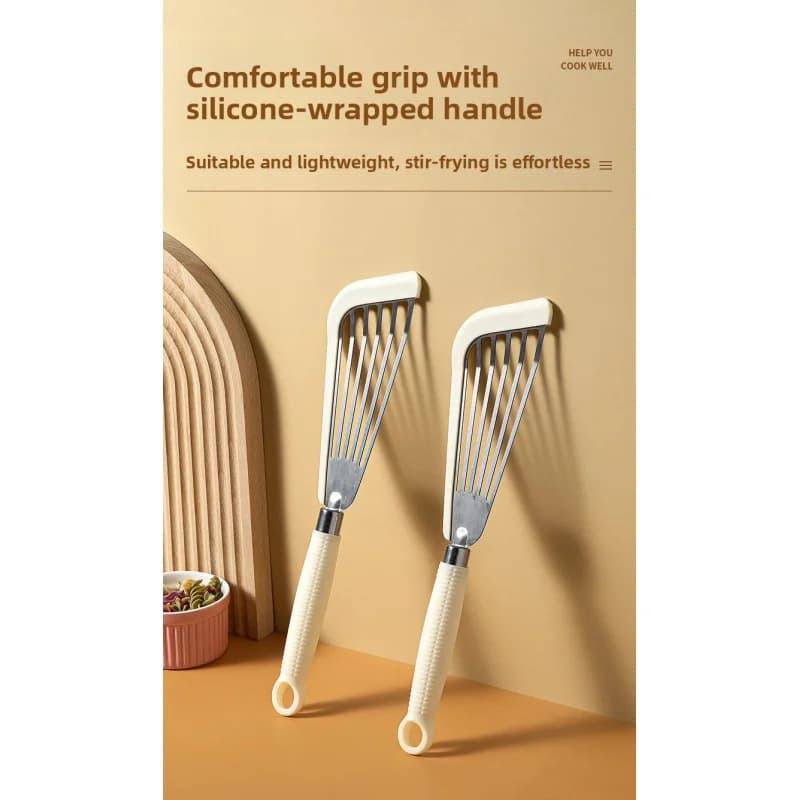 Anti-stick shovel frying pan for fish cable silicone handle shovel for frying steaks shovel for butterfly leaks in the shape of a fan