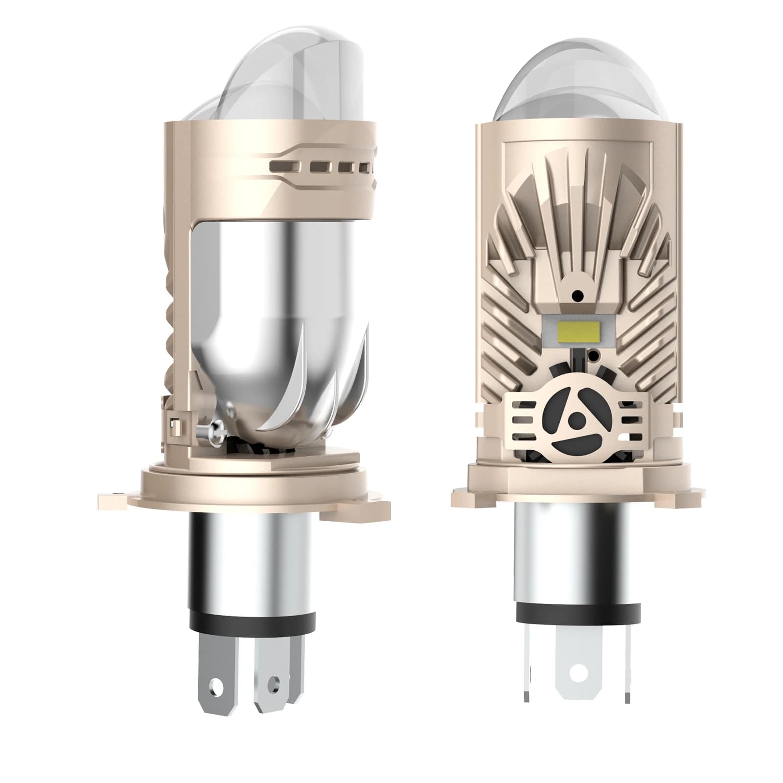 Kit Fari LED H4 9003 160W Super Luminosi con Lente Mini Proiettore, Luce Alta e Bassa Bianca 16000LM
