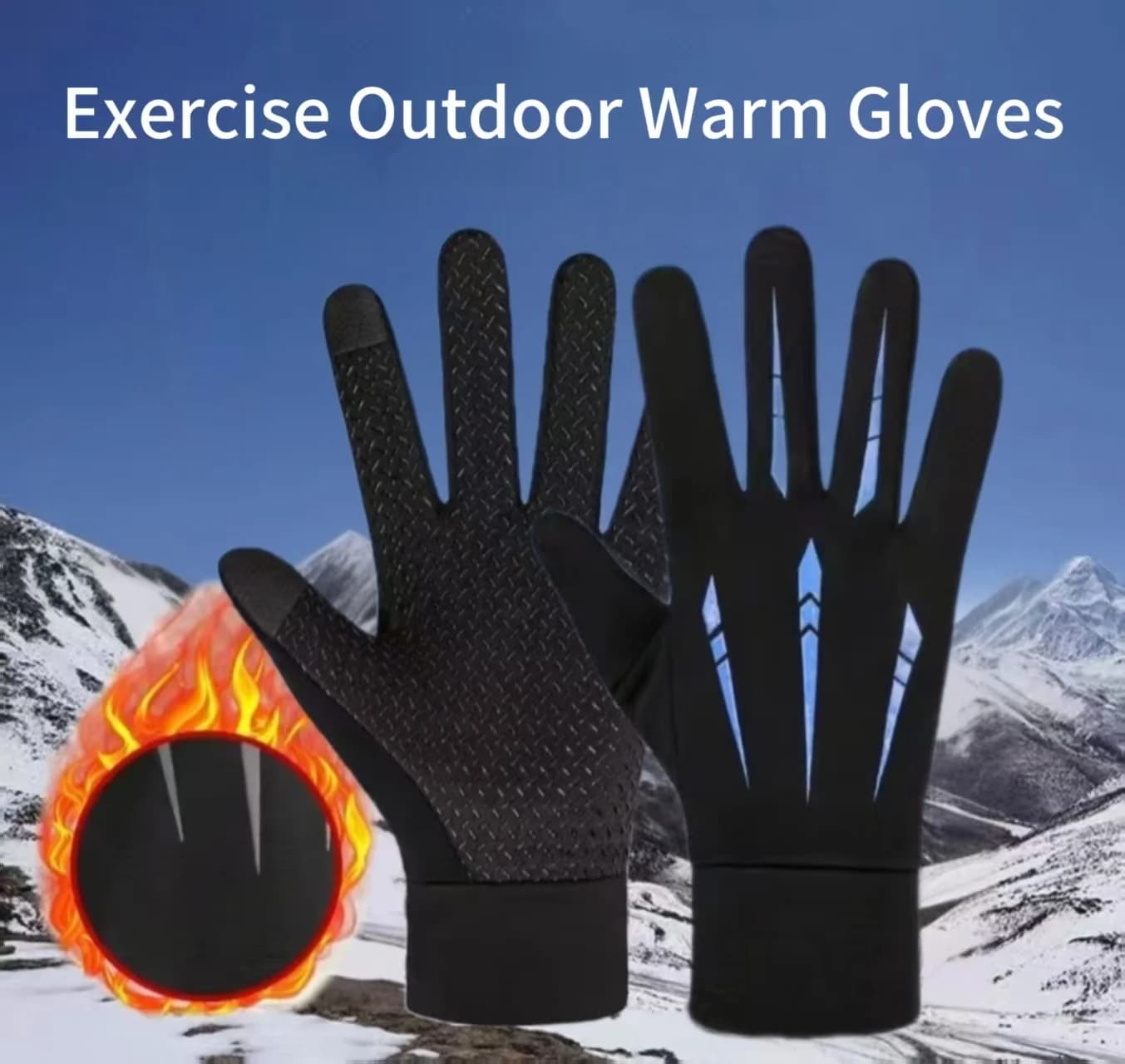 Warm Gloves for Men Motorcycle Winter Windproof Gloves Water-Repellent Cycling Takeaway Touch Screen Fishing Non-slip Gloves