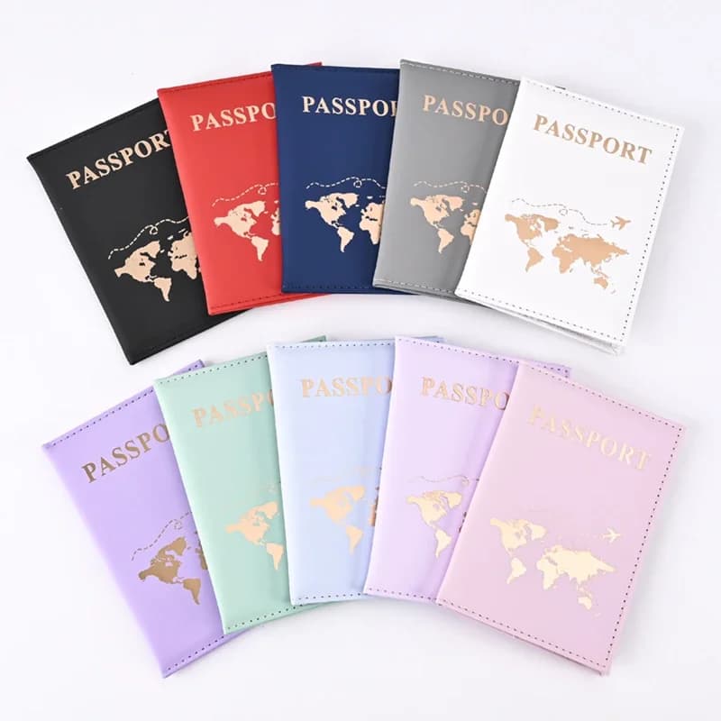 Elegante Porta Passaporto in Pelle PU con Stampa a Caldo, Porta Documenti da Viaggio, Custodia per Carte d'Imbarco