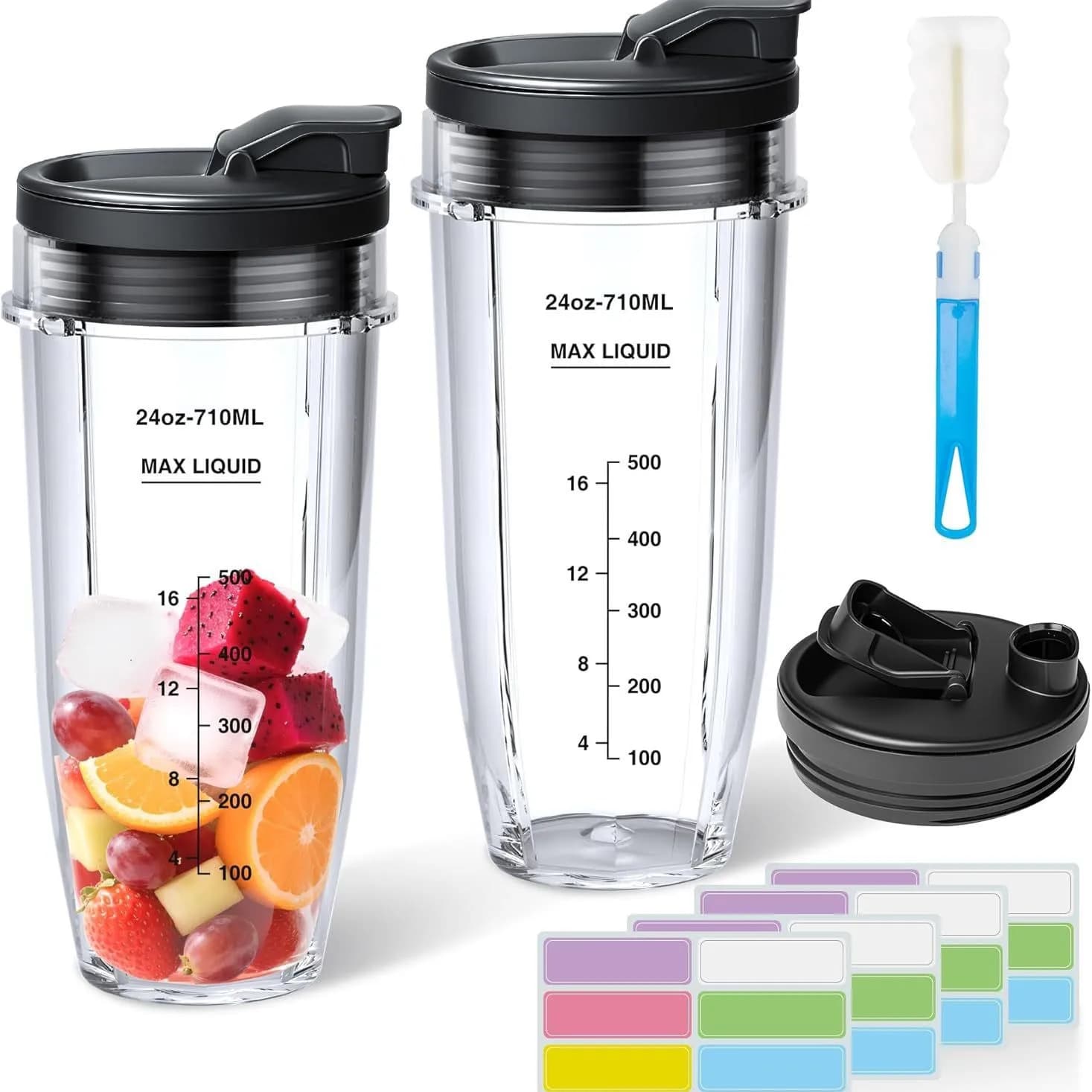 Confezione da 2 bicchieri per frullatore da 18/24/32OZ, parti di ricambio per Ninja BN401 BN751 BN801 BL480-30 BL642-30 BL682 BL687 NN102