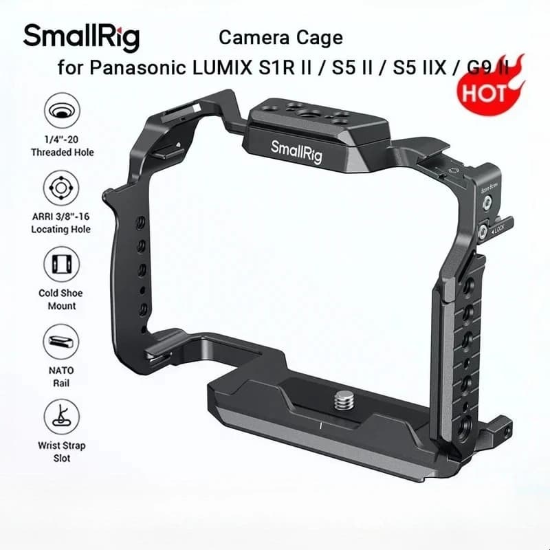 SmallRig 4902 HawkLock Camera Cage Arca Quick Release Plate for Panasonic LUMIX S1R II S5 II S5 IIX G9 II