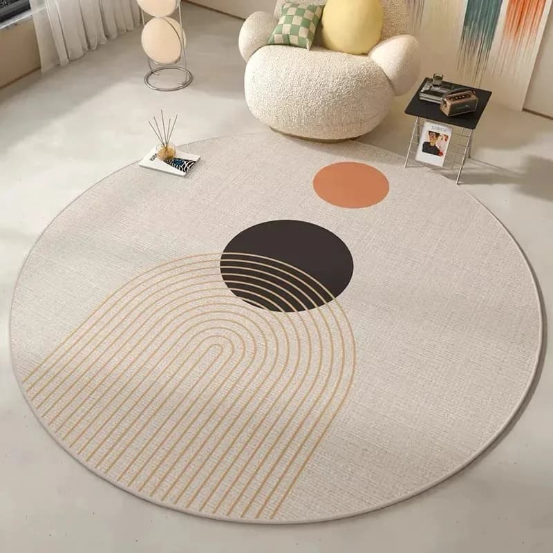 VIKAMA Tappeto rotondo moderno e minimalista, antiscivolo, resistente alle macchie, per divano, poltrona reclinabile, bagno, lavanderia, decorazione per la casa