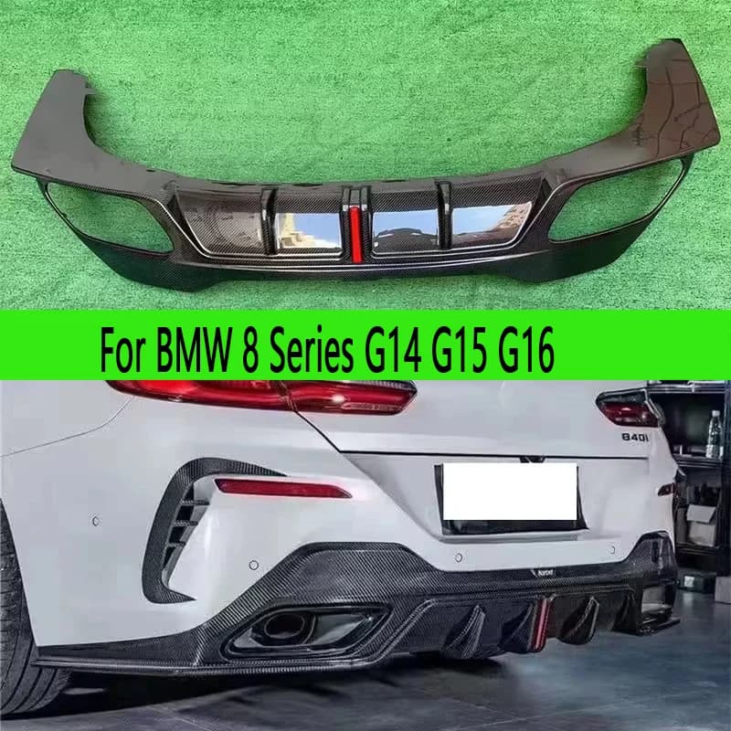 Diffusore Posteriore in Fibra di Carbonio per BMW Serie 8 G16 Quattro Porte, Splitter Posteriore, Spoiler, Kit Carrozzeria Auto