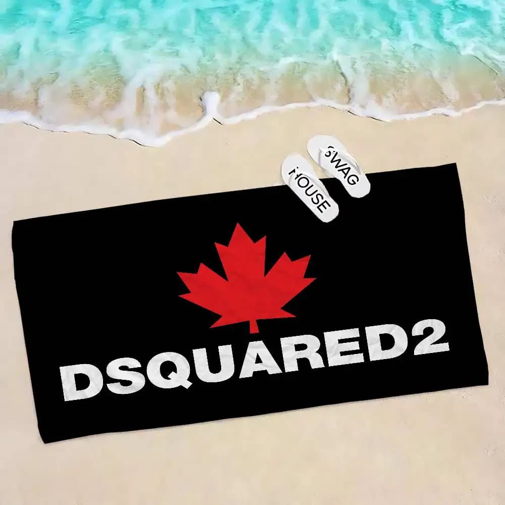 Asciugamano da spiaggia classico alla moda con logo D-Dsquared2, morbido e assorbente, regalo per bambini, per viaggi e campeggio