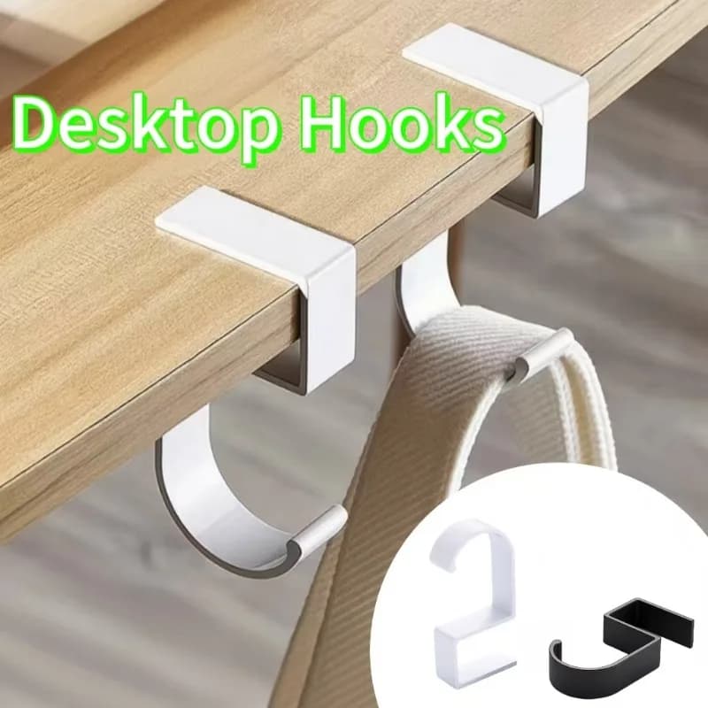 1-3pcsAdjustable Desk Edge Hook Gaming Headset Desk Hanger Backpack Storage Hanging Hook Holder Punch-free Home Office Organizer