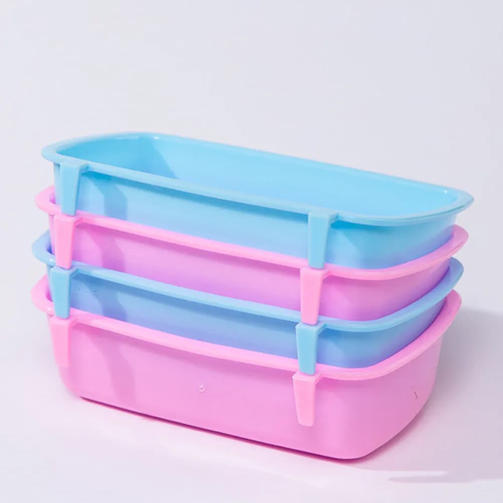 6Pcs Small Animal Feeding Bowl PP Pet Food Dish for Hamster Chinchilla Guinea Pig Rat Compact Hygienic Washable Cage Feeder