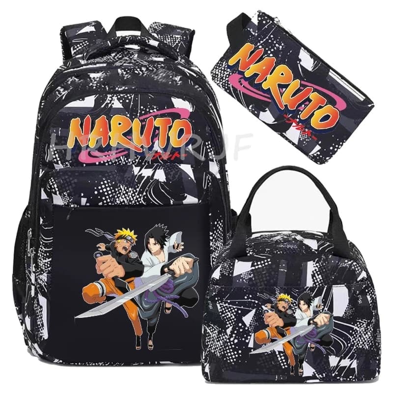 Camouflage Uzumaki Naruto Uchiha Sasuke Backpack for Men Hiking Backpacks Reflective Outdoor Travel Bags Teens Laptop School Bag
