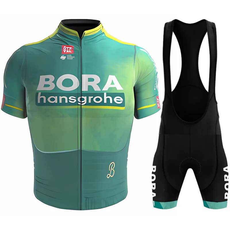 Completo da Ciclismo Uomo: Maglia e Pantaloncini MTB UCI BORA ALPECIN, Abbigliamento Sportivo da Gara, Vestiti Estivi da Uomo con Gel