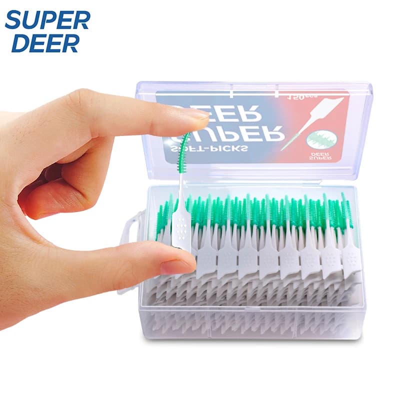 150 Pezzi di Filo Interdentale con Supporto, Spazzolino Interdentale, Stuzzicadenti con Filo, Cura dell'Igiene Orale, Filo Interdentale Ultra-Fine