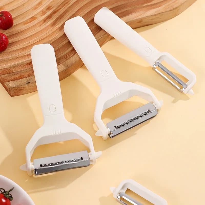 Multipurpose slicer 2 in 1, fruit and vegetable scraper, cutting knife and kitchen peeling, kitchen utensils