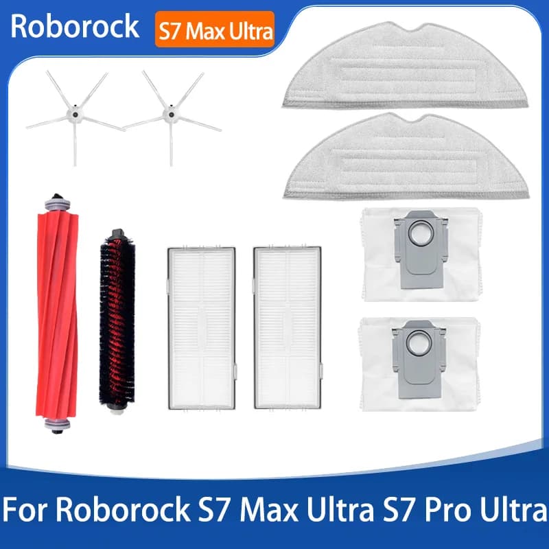 Roborock S7 Max Ultra Parts Q100TSC Spazzola laterale principale Filtro Hepa Mop Pad Panno Sacchetto per la polvere Accessori per la copertura della spazzola