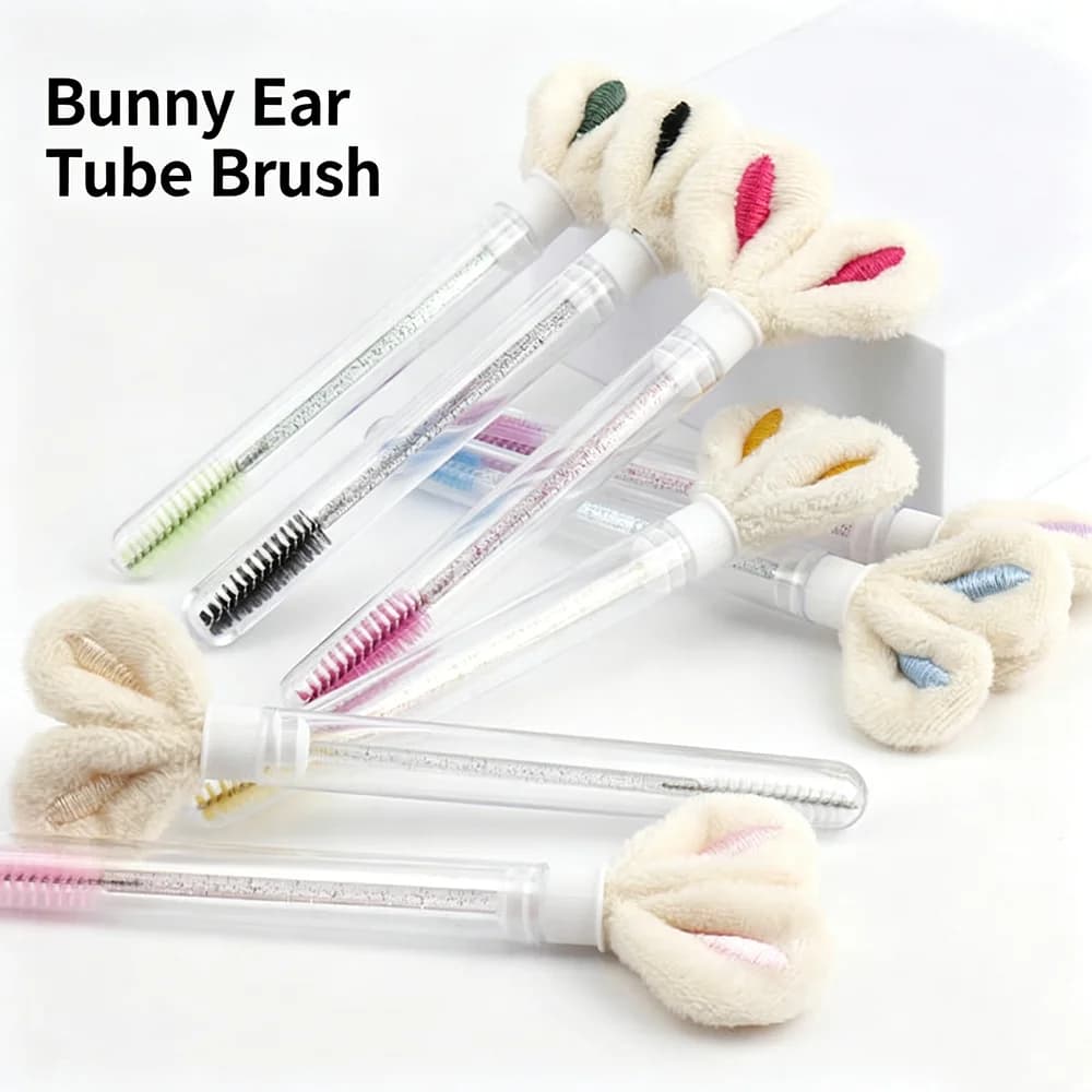 1/3PCS Eyelash Extension Tool Tube Clear Rabbit Ear Mascara Brush Disposable Lash Comb