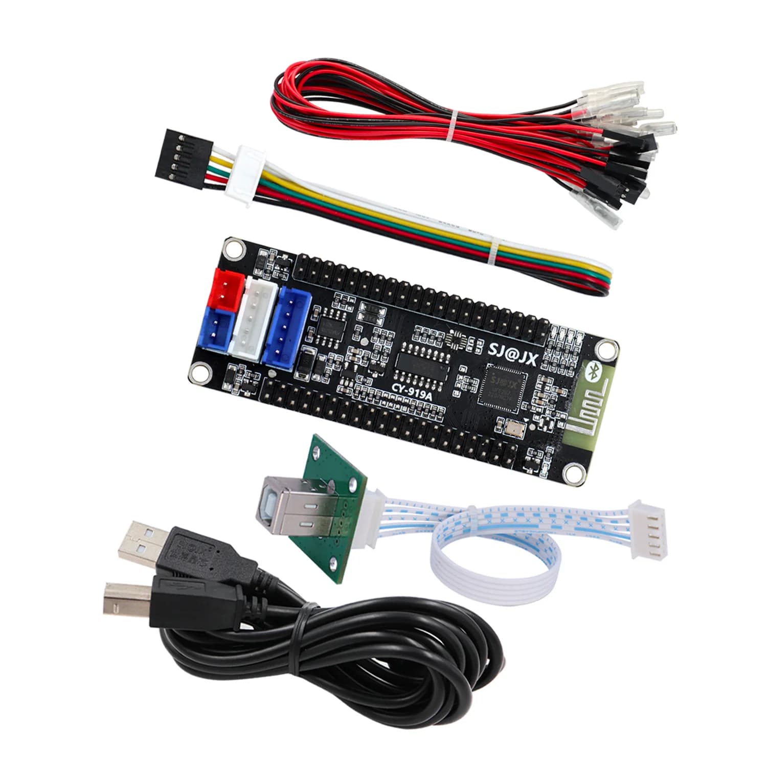 SJ@JX Arcade Game Encoder Tri-mode Bluetooth 2.4G Macro SOCD Controller Button Cable for PS4 Nintendo Switch IOS Raspberry Pi