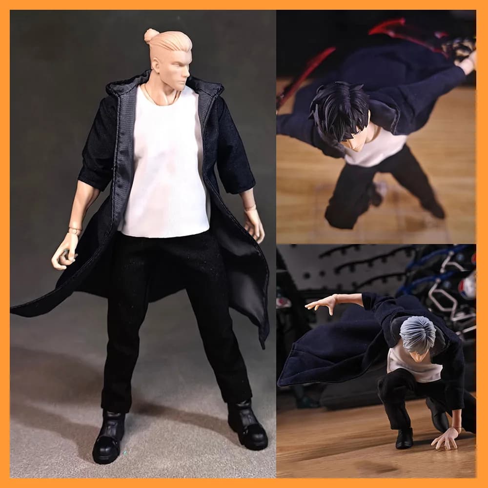 1/12 Only Leveling Sung Jin-Woo Costume Knitwear T-shirt Pants Accessories for 6 "Vtoys Romankey Action Figure Body
