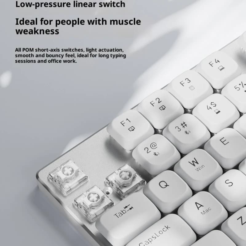 Low Profile Mechanical Keyboard RGB Ergonomics Wireless Bluetooth Tri-mode Keyboard Ultra Thin and Silent for Office Computers