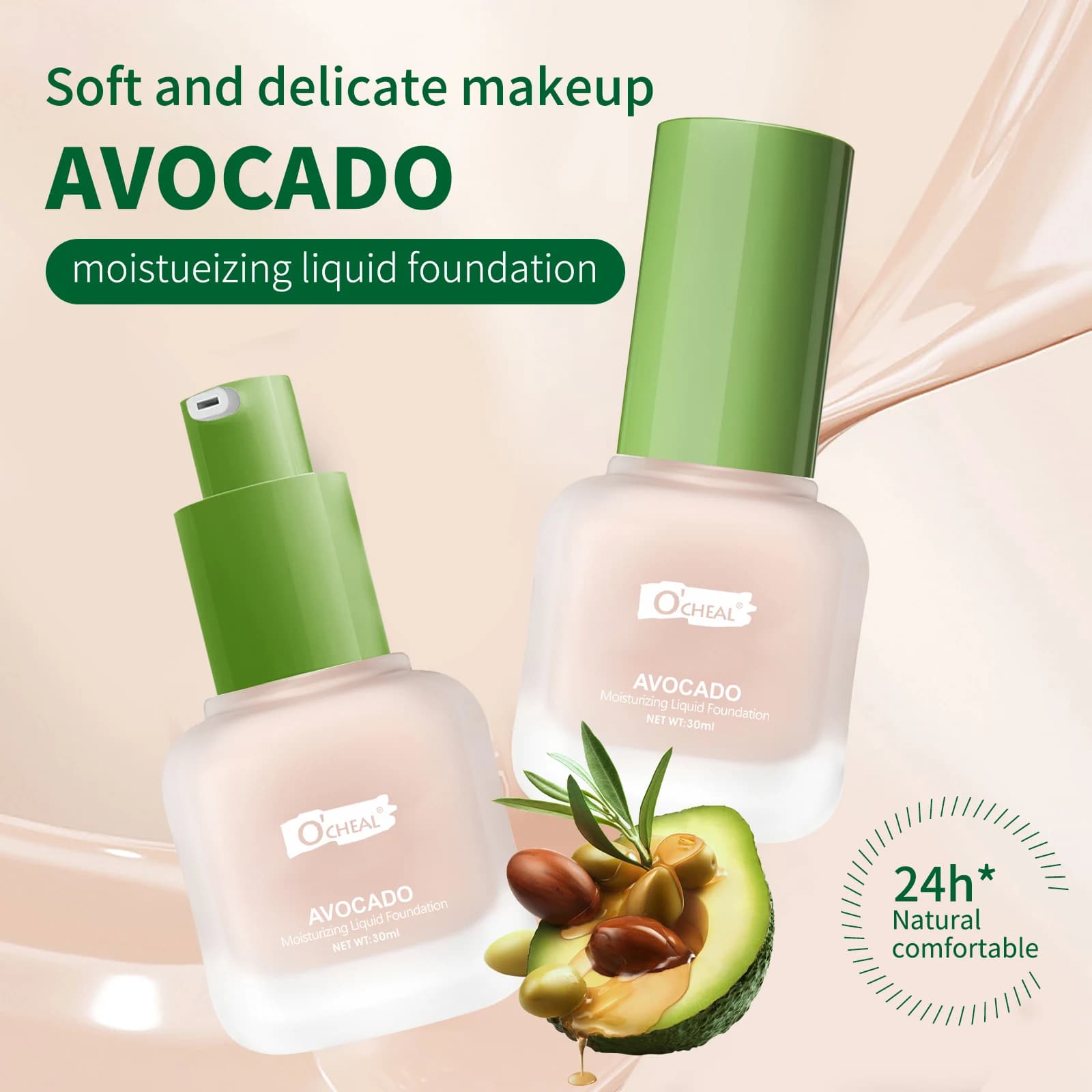 OCHEAL Face Foundation Cream Makeup Oil-Control Matte BBCream Waterproof Lasting Concealer Liquid Full Coverage CC Cream