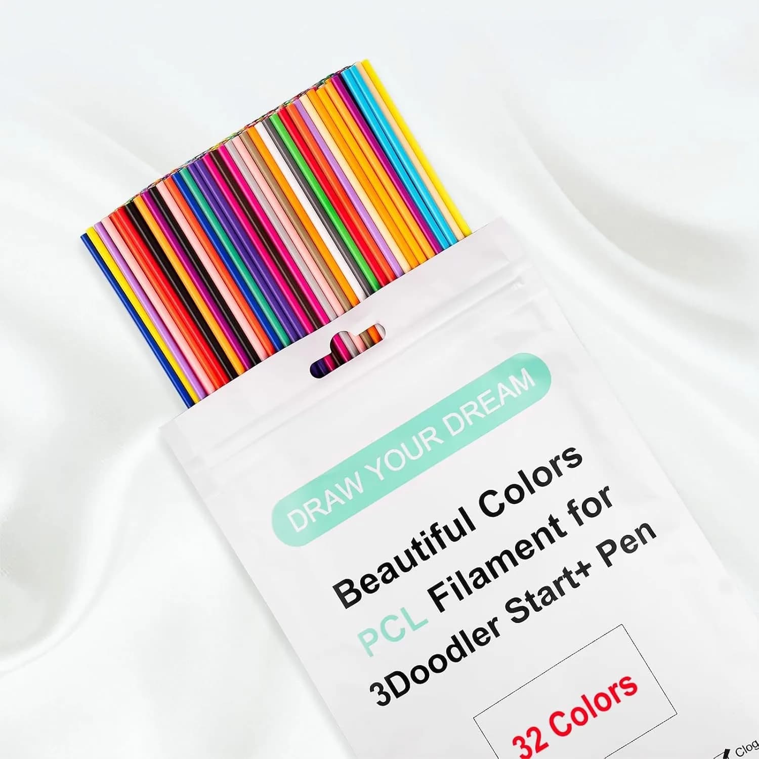 Confezioni di ricariche per penna 3D a 32 colori per 3Doodler Start+ Penna 3D con filamento PCL a bassa temperatura, 160 pezzi