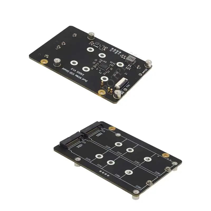 Raspberry Pi 5 X1005 PCIe a M.2 NVMe Dual SSD scheda adattatore cappello Pi5 doppio 2230/2242/2260/2280