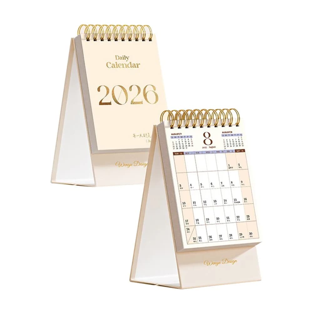 Calendario cartaceo da tavolo stile semplice 2026 Agenda annuale multifunzione Planner Decorazioni per la casa Agenda per notebook Organizzatore
