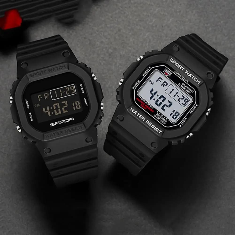 Orologio elettronico a lunga durata orologio sportivo da uomo multifunzionale impermeabile e preciso con luce notturna inossidabile