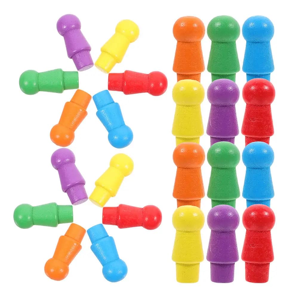 120Pcs Vibrant Wooden Board Game Pieces Colorful Chinese Checkers Pegs Versatile Game Pawns for Chess Set and Strategy Play