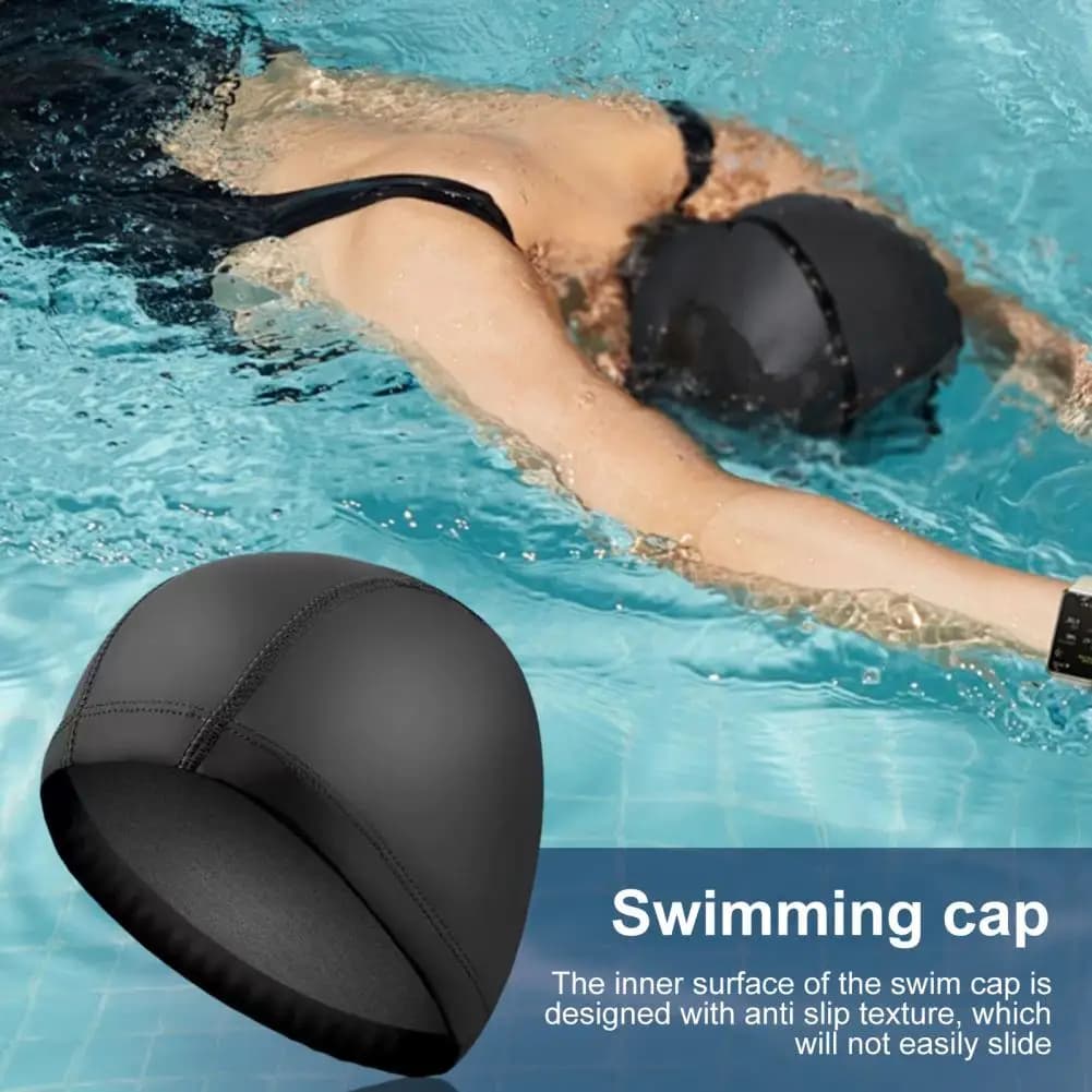 2Pcs Adults Swim Cap Water Resistant Elastic Swim Hat Long Short Hair Swimming Hat Solid Color Men Women Swimming Pool Cap