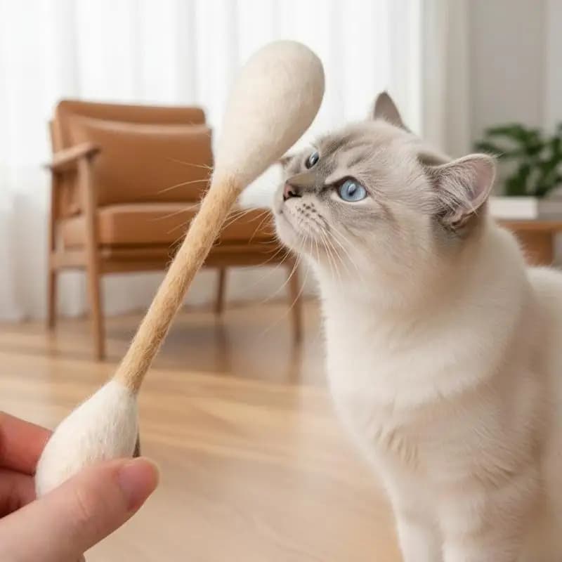 1/6pcs Creative Large Cotton Swab Shaped Catnip Toy Giant Kitten Grinding Biting Stick Durable Teeth Cleaning And Grinding Rope