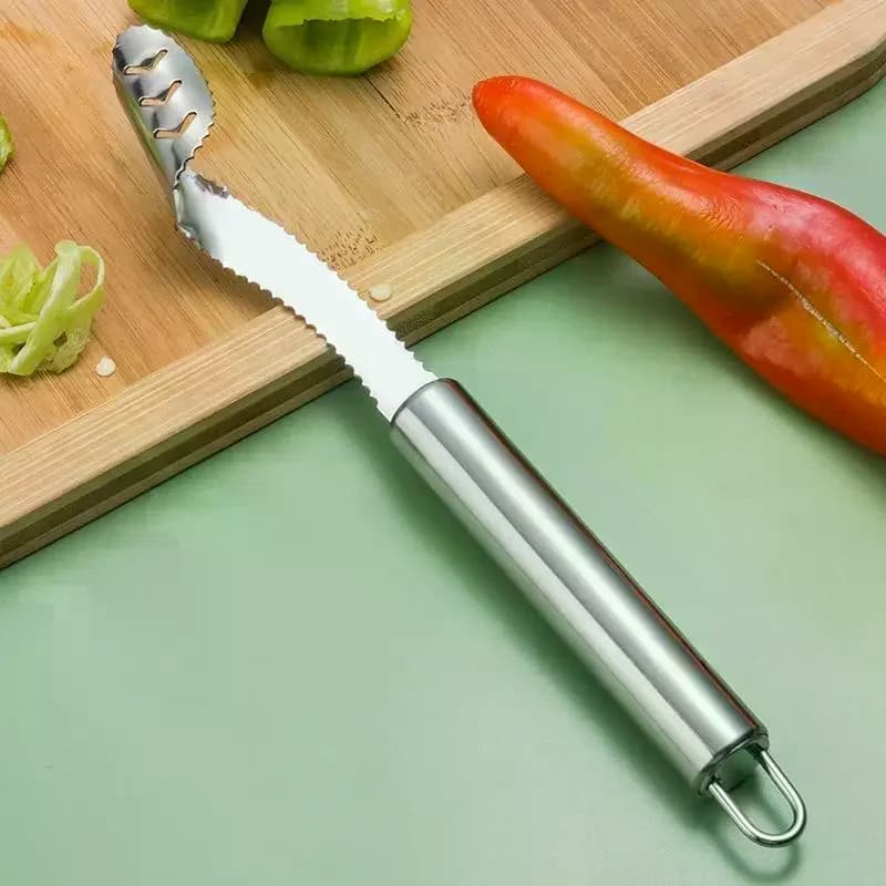 Set of 2 Pieces: Stainless Steel Seed Extractor for Pepper, Amara Pump and Green Pepper, Kitchen Tools