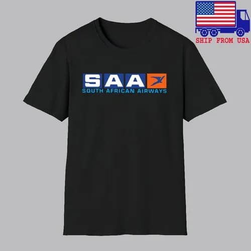 South African Airways Men's Black T-shirt Size S-5XL
