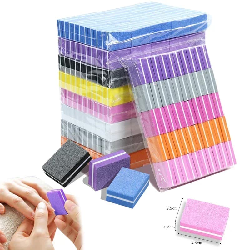 50/20/10 Mini Blocchi di Lima per Unghie Spugna Pedicure Cura Smalto per Unghie Levigatura Buffer Strisce 100/180 Lucidatura Manicure Unghie Artistiche Strumenti