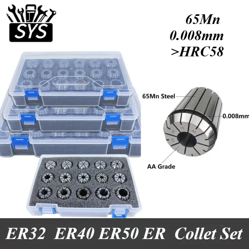 SYS 1 Set ER32 ER40 ER50 High Precision 0.008mm AA ER Spring Collet Set ,CNC Milling Tool Holder Engraving Machine Lathe
