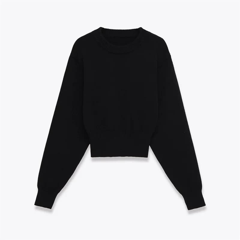 Autumn New Fashion Simple Crew Neck Long Sleeve Flat Needle Knitted Sweater