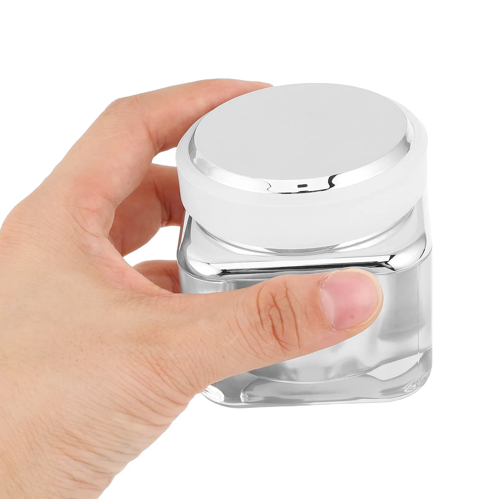 2Pcs Acrylic Jar with Matte Lid Refillable Face Cream Container Storage Jars for Cream Moisturizer Makeup Empty