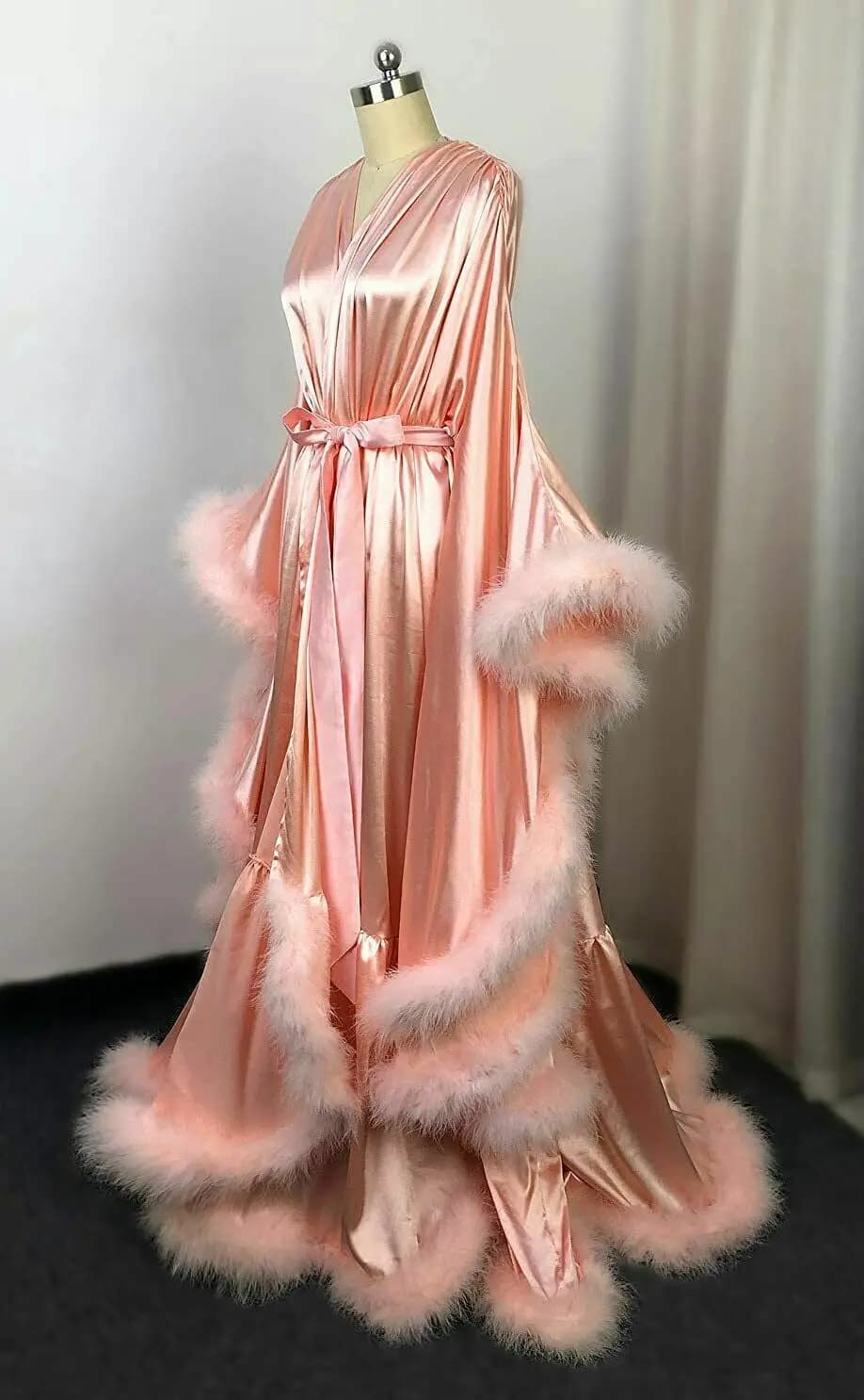 Winter Feather abito da sposa Sleepwear manica lunga Lingerie Wedding Evening accappatoio Nightwear Custom Made Robe Gowns