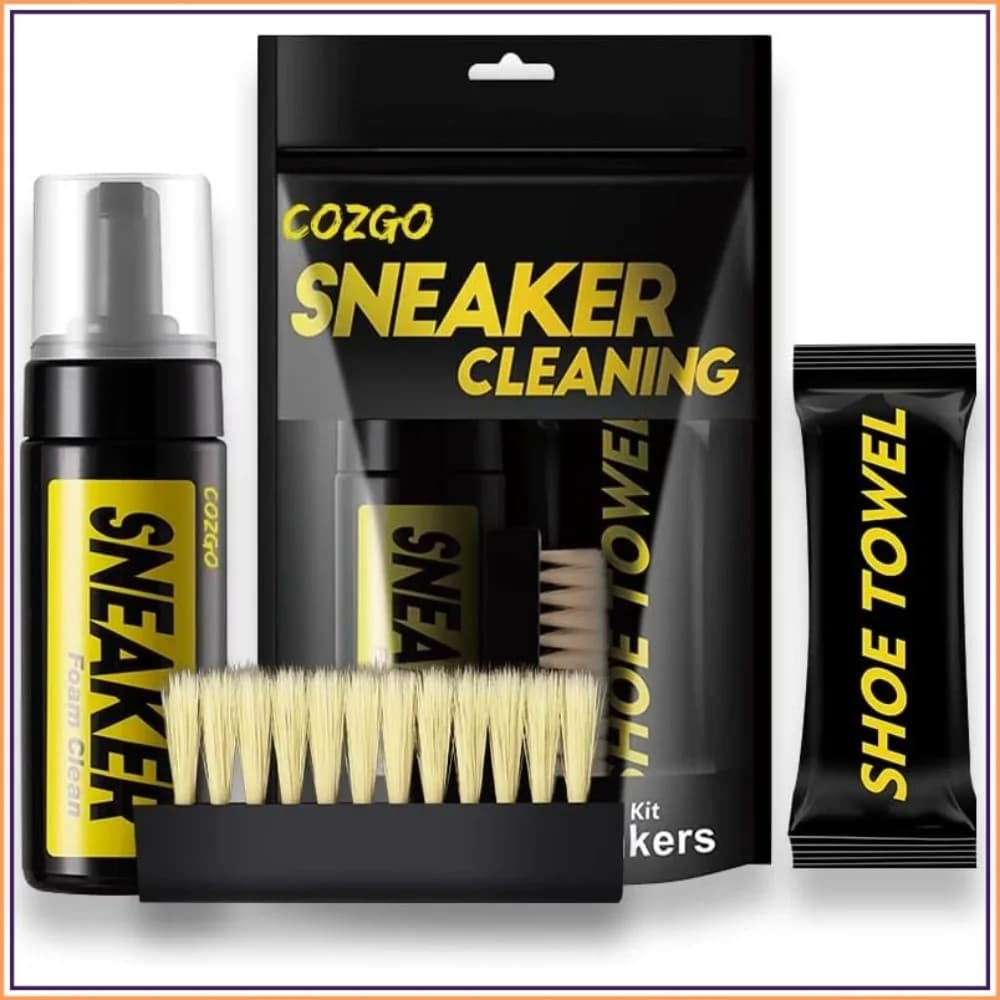 Shoe Cleaner Kit for Sneakers, Water-Free Foam Cleaner 5.3Oz with Brush & Cloth, Works on Most Shoes