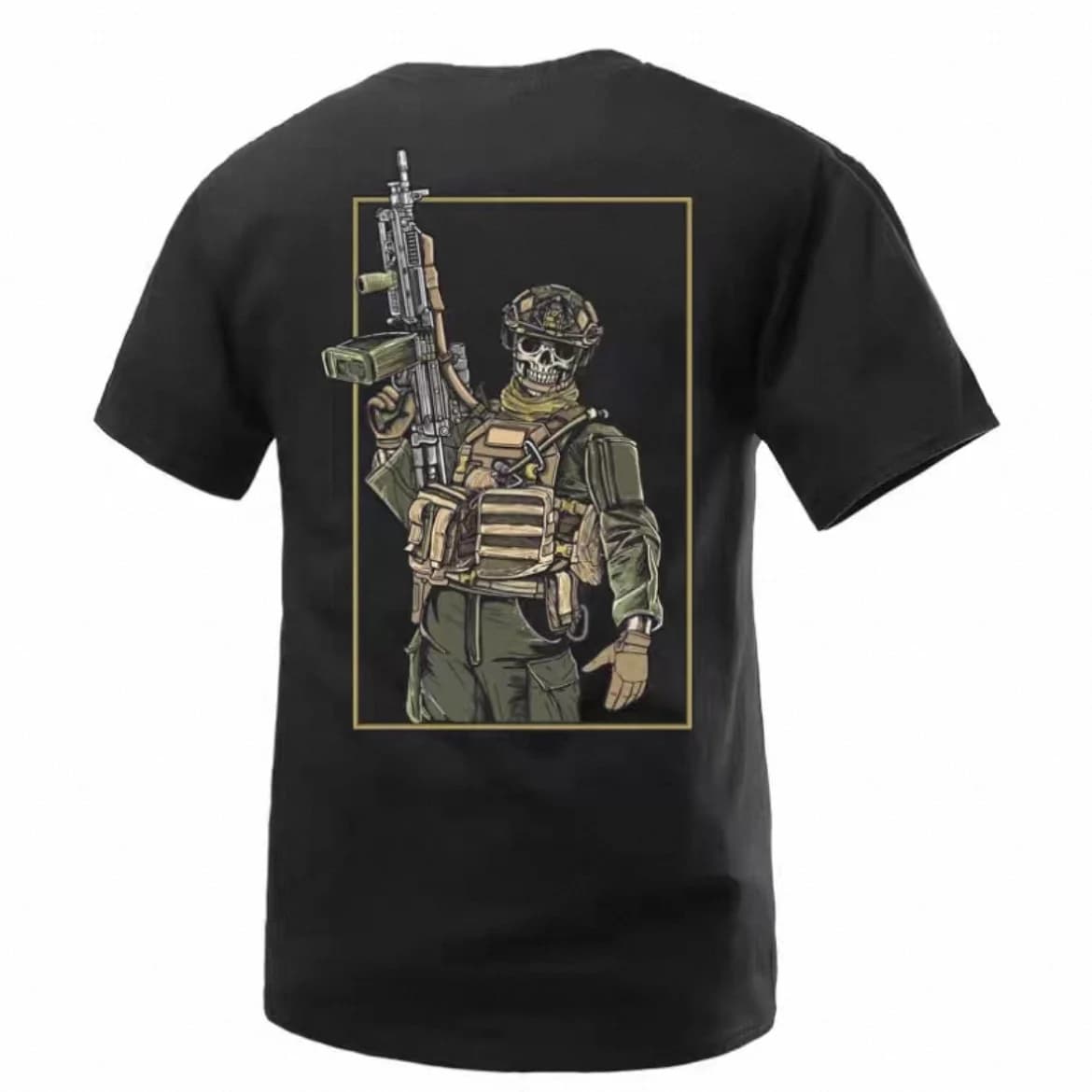 T-shirt da uomo 2026 Tough Guy Club a tema militare, nuova collezione estiva, in puro cotone stampato, girocollo, a maniche corte, stile tattico militare