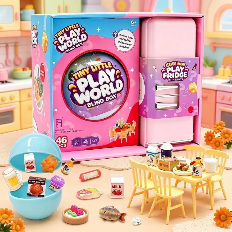 2026 New Mini Micro Refrigerator Set Blind Box - Food & Play Toy, Housekeeping Surprise, Trendy Blind Box Blind Boxes