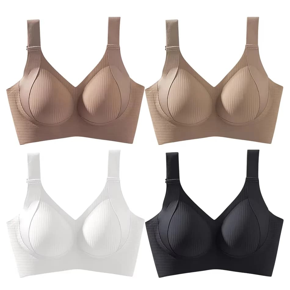 1/2 pezzi di biancheria intima senza cuciture da donna, stile sottile, seni grandi, seni piccoli, senza fili, reggiseno pull-up e anti-cedimento di grandi dimensioni