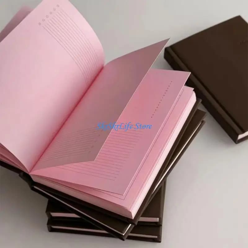Quaderno con diario con copertina rigida E65E 128 pagine colorate Quaderni portatili da 5,83x3,94 pollici per appunti viaggio