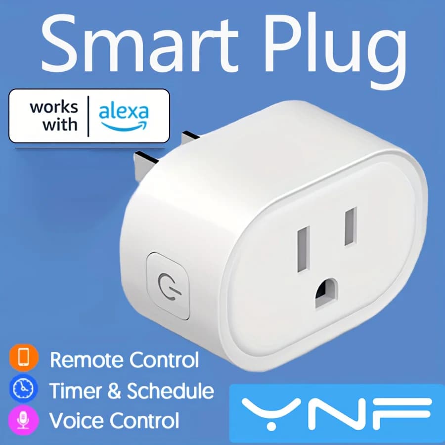 Mini Smart Plug YNF Compatibile con Alexa, Controllo Vocale e App, Programmazione Timer, BLE Mesh Richiede Dispositivo Echo