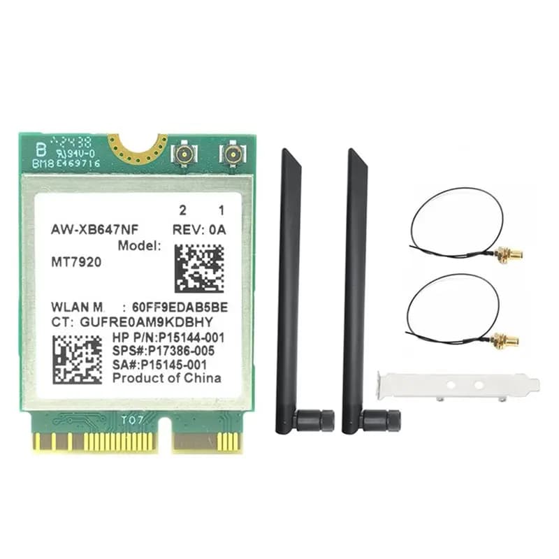 Scheda WIFI6 A23F-MT7920 1800Mbps Bluetooth5.2 2.4G/5.8G M.2 NGFF Scheda adattatore Wifi wireless per Win10/Win11 + kit antenna 8DB